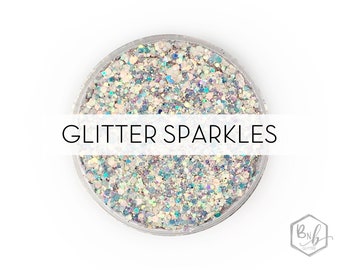 Glitter Sparkles || Premium *Cosmetic* Polyester Glitter • Packaged by Weight • TRANSPARENT • || up to .062 cut