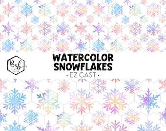Watercolor Snowflakes || EZ Sheets • Printed Vinyl || Mini Print Available
