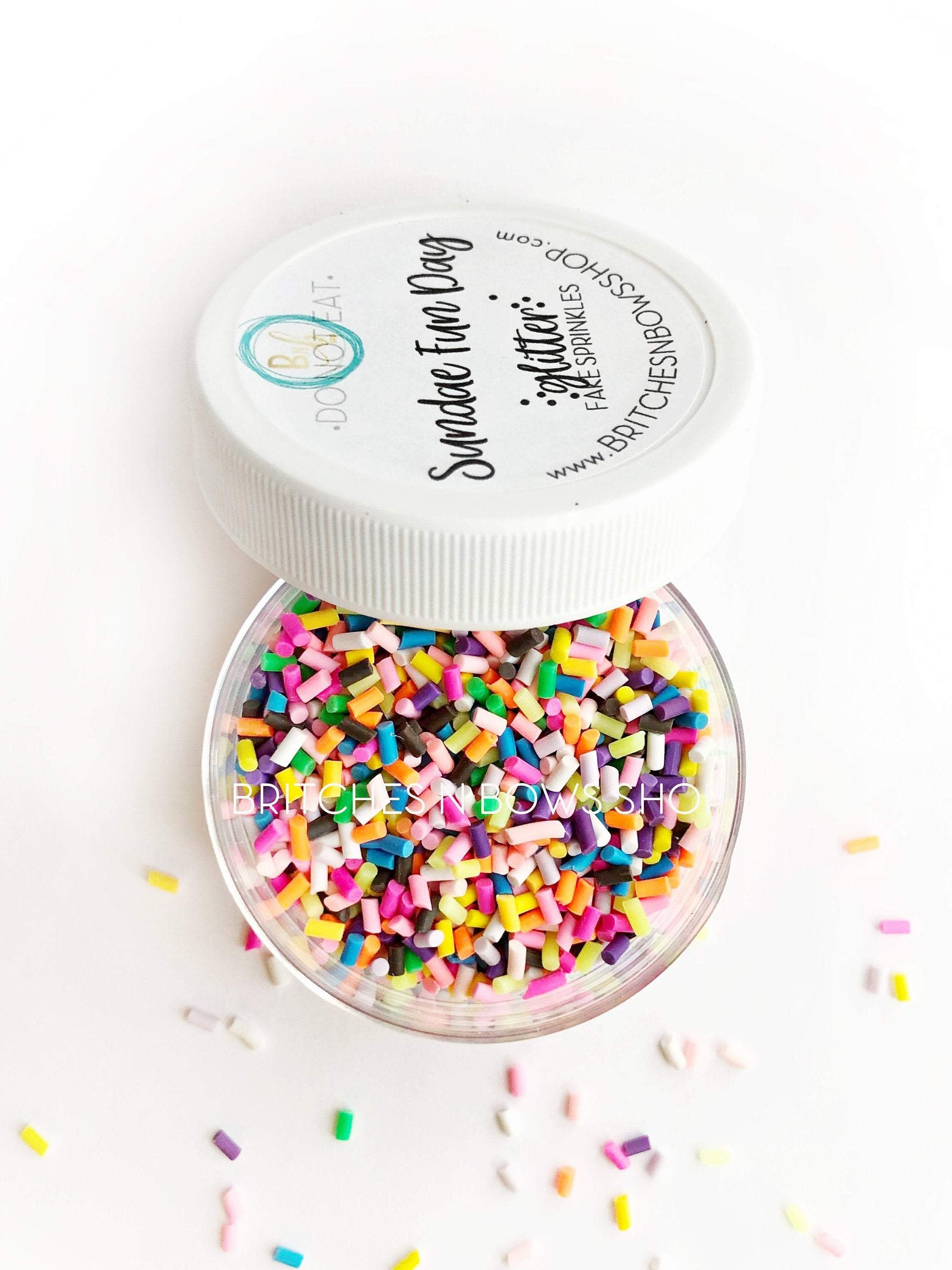 Sundae Fun Day Polymer Clay FAKE Sprinkle Shapes, 1oz Jar Sprinkles