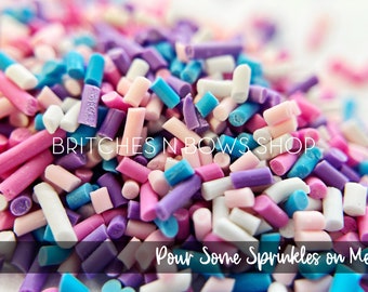 Pour Some Sprinkles On Me || Polymer Clay Fake Sprinkle Shapes, 1oz Jar • Opaque • || Do Not Eat