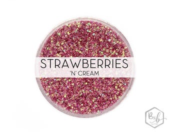 Strawberries 'n Cream || Premium *Cosmetic* Polyester Glitter, 1oz by Weight • Semi-OPAQUE • || up to .04 cut