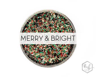 Merry & Bright || Exclusive Premium Polyester Glitter, 1oz by Weight • Semi-OPAQUE • || up to .062 cut