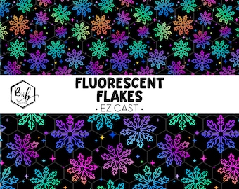 Fluorescent Flakes || EZ Sheets • Printed Vinyl || Mini Print Available