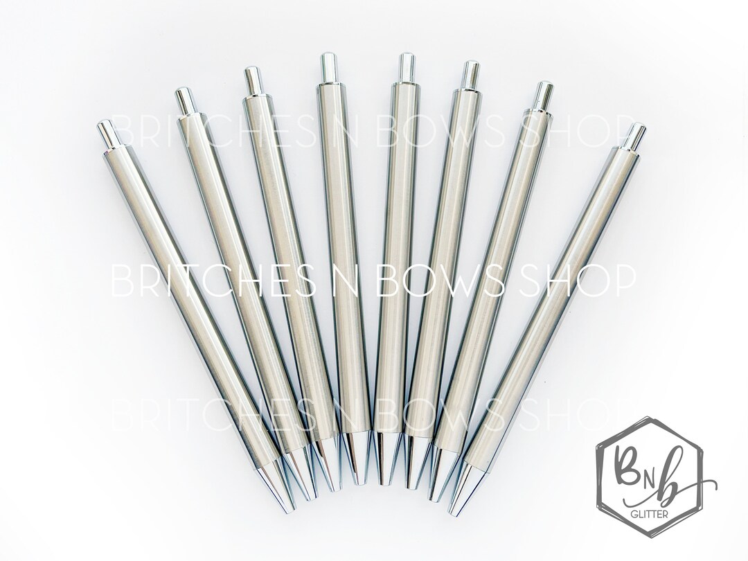 Stainless Steel Ballpoint Pen Pack Create Your Own Pens Set of 8 or Singles 0.7mm Fine No