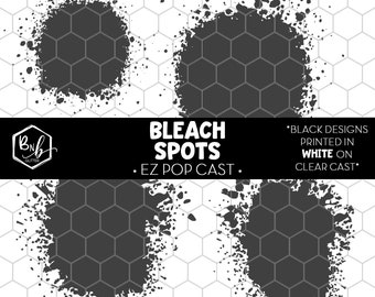 Bleach Spots || EZ POP Cast • White Design on Clear Cast