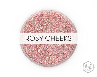 Rosy Cheeks || Exclusive Premium Polyester Glitter, 1oz by Weight • TRANSPARENT • || Nicole Sutherland Collection || up to .015 cut