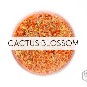 Fleur de cactus || Paillettes en polyester exclusives de première qualité, 1 oz en poids • Mélange TRANSPARENT • || coupe jusqu'à 0,04