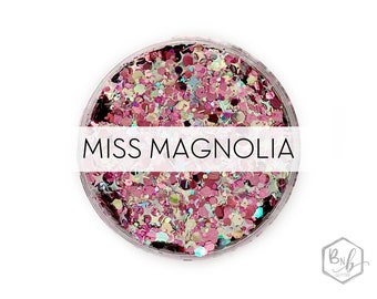 Miss Magnolia || Exclusive Premium Polyester Glitter, 1oz by Weight • Semi-OPAQUE • || up to .125 cut + shapes