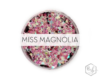 Miss Magnolia || Exclusive Premium Polyester Glitter, 1oz by Weight • Semi-OPAQUE • || up to .125 cut + shapes