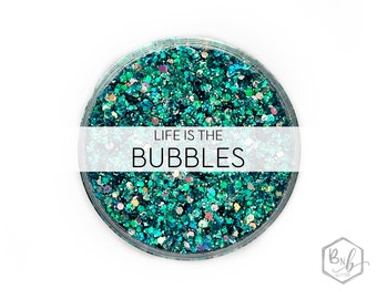 Life is the Bubbles || Exclusive Premium Polyester Glitter, 1oz by Weight • Semi-OPAQUE • || up to .062 cut