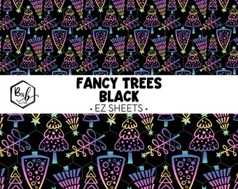 Fancy Trees Black || EZ Sheets • Printed Vinyl || Mini Print Available