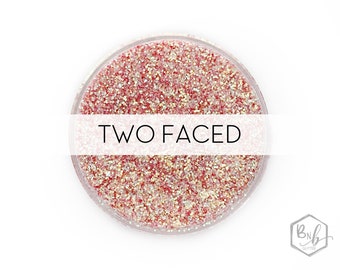 Two Faced || Exclusive Premium Polyester Glitter, 1oz by Weight • TRANSPARENT • || Nicole Sutherland Collection || .015 cut