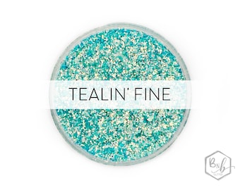 Tealin' Fine || Exclusive Premium Polyester Glitter, 1oz by Weight • TRANSPARENT • || Nicole Sutherland Collection || .015 cut