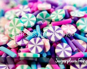 Sugarplum Fairy Sprinkles || Polymer Clay Fake Sprinkle Shapes, 1.3oz Jar • OPAQUE • || Do Not Eat