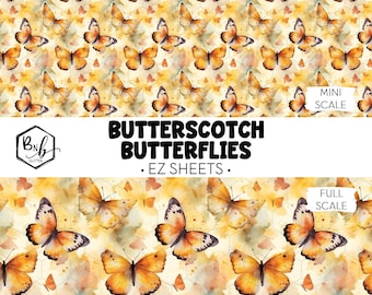 Butterscotch Butterflies || EZ SHEET • Printed Vinyl || Mini Print Available