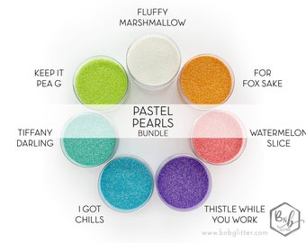 Pastel Pearls Sparkle Set || Premium Polyester Glitter Palette • 6 Glitters Total