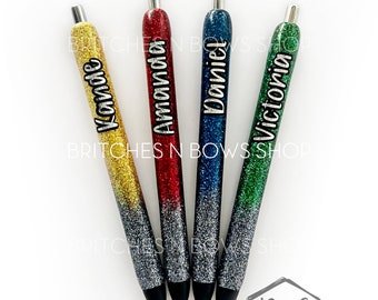 HP House Ombre Glitter Pen with Personalization || Optional Name Decal