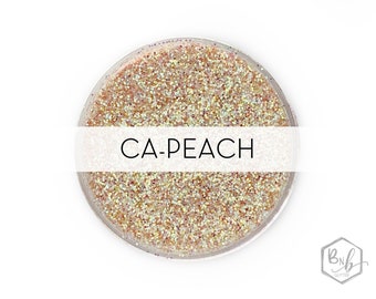 Ca-Peach (CaPeach) || Premium Polyester Glitter, 1oz by Weight • TRANSPARENT • || .015 cut