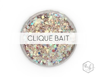 Clique Bait || Exclusive Premium Polyester Glitter, 1oz by Weight • TRANSPARENT • || Nicole Sutherland Collection || up to .125 cut