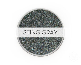 Sting Gray || Exclusive Premium Polyester Glitter, 1oz by Weight • TRANSPARENT • || .008 cut