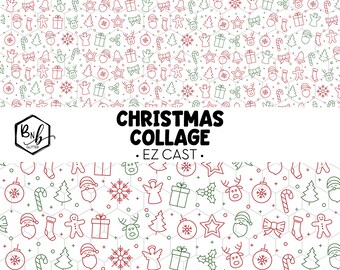 Christmas Collage || EZ Sheets • Printed Vinyl || Mini Print Available