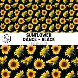 Tournesol Danse Noir || Feuilles EZ • Vinyle imprimé || Mini impression disponible