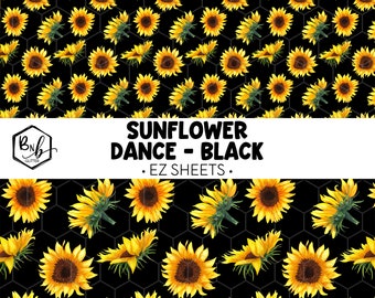 Sunflower Dance Black || EZ Sheets • Printed Vinyl || Mini Print Available