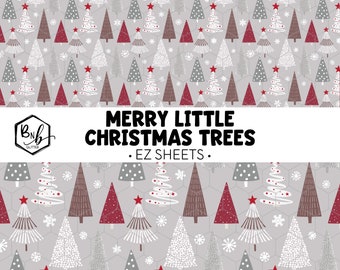 Merry Little Christmas Trees || EZ Sheets • Printed Vinyl || Mini Print Available