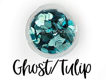 Blue Ghost or Tulip || Glitter Shape Mixer, Sample Jar •OPAQUE•