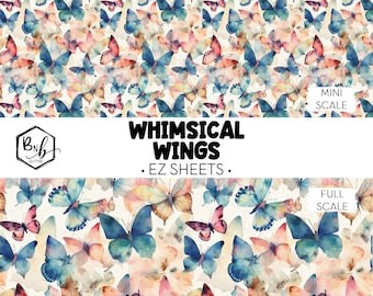 Whimsical Wings || EZ SHEET • Printed Vinyl || Mini Print Available