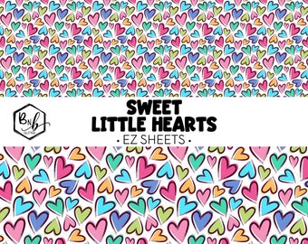 Sweet Little Hearts || EZ Sheets • Printed Vinyl || Mini Print Available