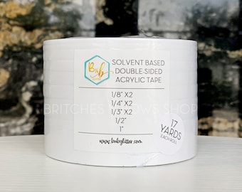 Double Sided Tape • Extreme Adhesive for Glitter || 8 Rolls, 6 Sizes, 17 Yards Each Roll