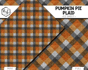 Pumpkin Pie Plaid || EZ SHEET • Printed Vinyl || Mini Print Available