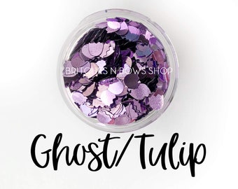 Purple Ghost Or Tulip || Glitter Shape Mixer 0.5oz Jar •OPAQUE•