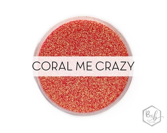 Coral Me Crazy || Premium Polyester Glitter, 1oz by Weight • TRANSPARENT • || .008 cut