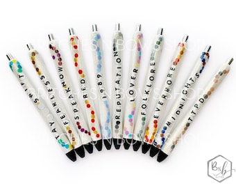 Friendship Bracelet Glitter Pen Set with Personalization || Single or 11 Pens