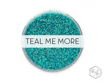 Teal Me More || Premium Polyester Glitter • Packaged by Weight • TRANSPARENT • || up to .015 cut