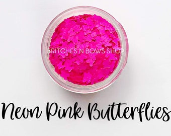 Neon Pink Butterflies || Butterfly Shape Mixer, Sample Bag •OPAQUE •