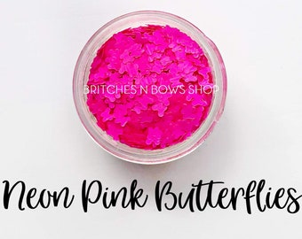 Neon Pink Butterflies || Butterfly Shape Mixer, Sample Jar •OPAQU •