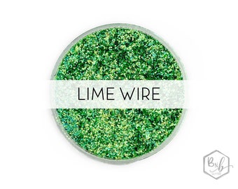 Lime Wire || Premium Polyester Glitter, 1oz by Weight • TRANSPARENT • || .015 cut