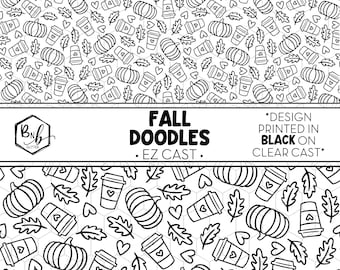 Fall Doodles || EZ Cast • Black Design on Clear Cast