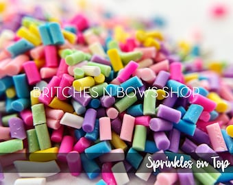 Sprinkles on Top || Polymer Clay FAKE Sprinkle Shapes, 1oz Jar • OPAQUE •