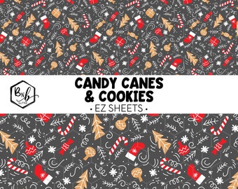 Candy Canes & Cookies || EZ Sheets • Printed Vinyl || Mini Print Available