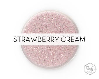 Strawberry Cream || Exclusive Premium Polyester Glitter, 1oz by Weight • TRANSPARENT • || Nicole Sutherland Collection || up to .015 cut