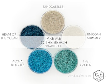 Take Me to the Beach Sparkle Set || Premium Polyester Glitter, 1oz by Weight each • 5 Glitters Total