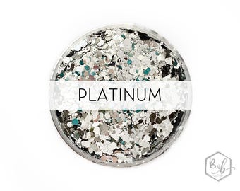 Platinum || Exclusive Premium Polyester Glitter • Packaged by Weight • OPAQUE • || up to .094 cut