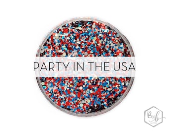 Party in the USA || Exclusive Premium Polyester Glitter, 1oz by Weight • Semi-OPAQUE •  || up to .062 cut