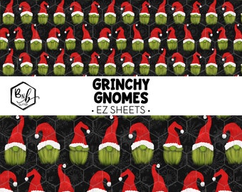 Grumpy Green Gnomes || EZ Sheets • Printed Vinyl || Mini Print Available
