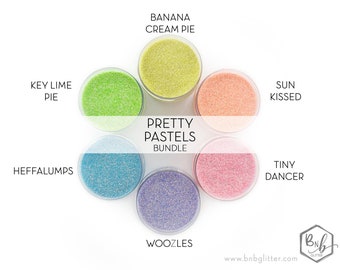 Pretty Pastels Bundle || Exclusive Premium Polyester Glitter, 1oz by Weight • TRANSPARENT • 6 Glitters Total