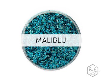 Maliblu (Malibu) || Exclusive Premium Polyester Glitter, 1oz by Weight • OPAQUE • || up to .04 cut